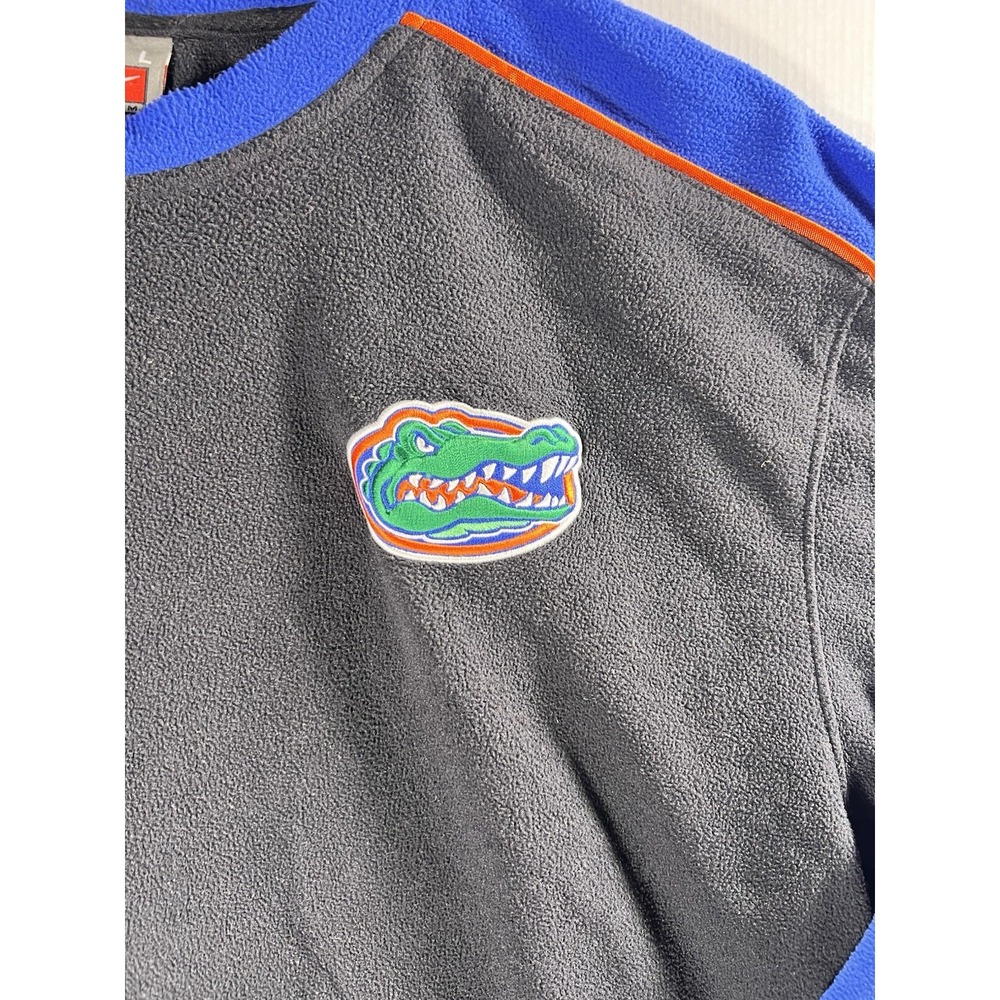 Vtg 90s Nike Florida Gators Fleece Sweatshirt Pullover Check Swoosh Logo Sz L - Picture 2 of 9